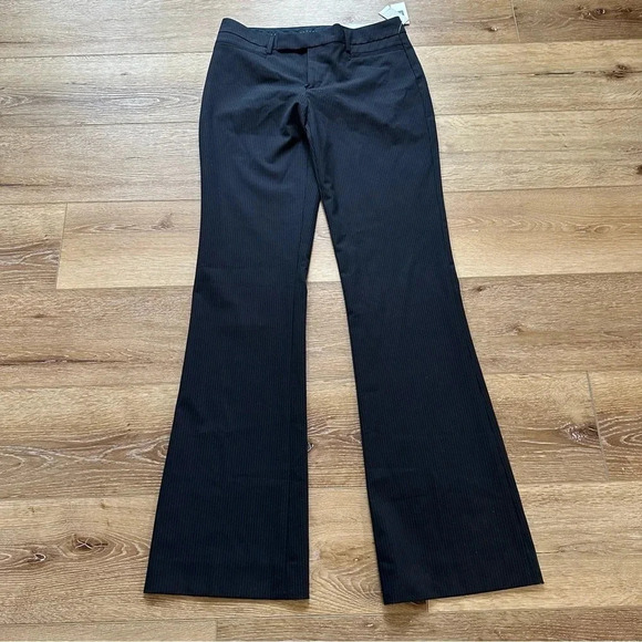 Gap Women's Stretch Modern Boot Black Pin Stripe Dress Pants Size 2 Long NWT - Picture 2 of 14